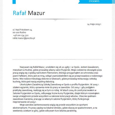 zyciorys-fryzjer