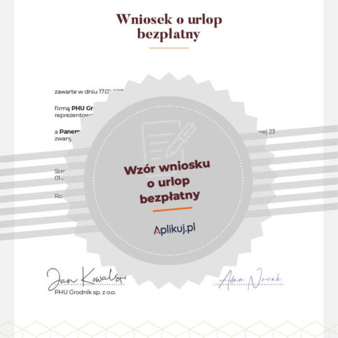 Grafika wniosek o urlop bezpłatny