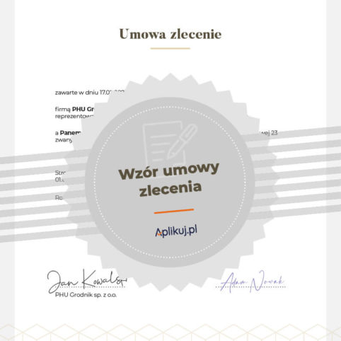 Grafika umowa zlecenie wzór