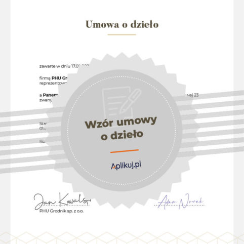 Grafika wzór umowy o dzieło