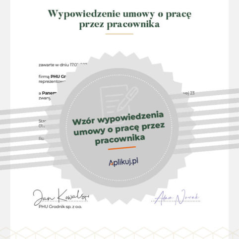 Grafika wzór wypowiedzenia umowy przez pracownika