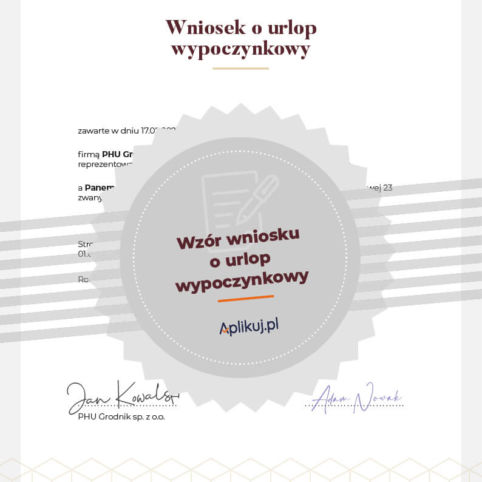 Grafika wzór wniosku o udzielenie urlopu wypoczynkowego