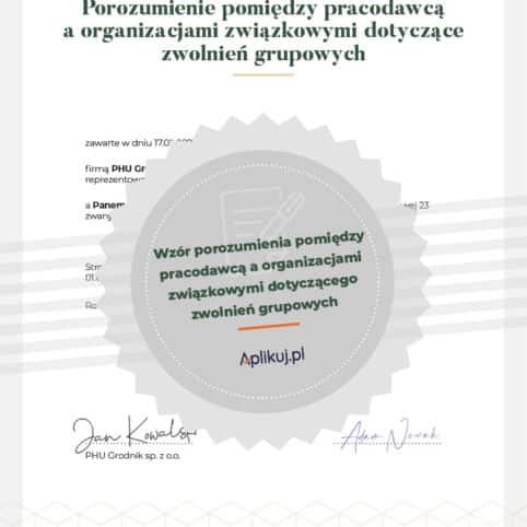 Grafika wzór porozumienia