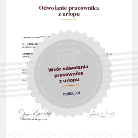 Grafika odwołanie z urlopu