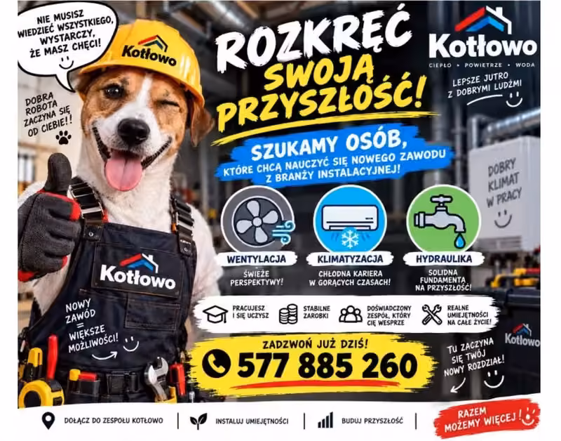 Instalator/ka HVAC – praca z możliwością zdobycia zawodu