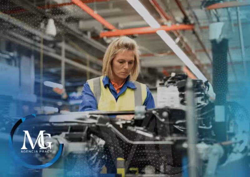 Pracownik produkcji komponentów dla branży Automotive
