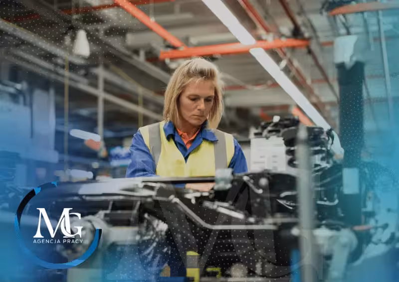 Pracownik produkcji komponentów dla branży Automotive