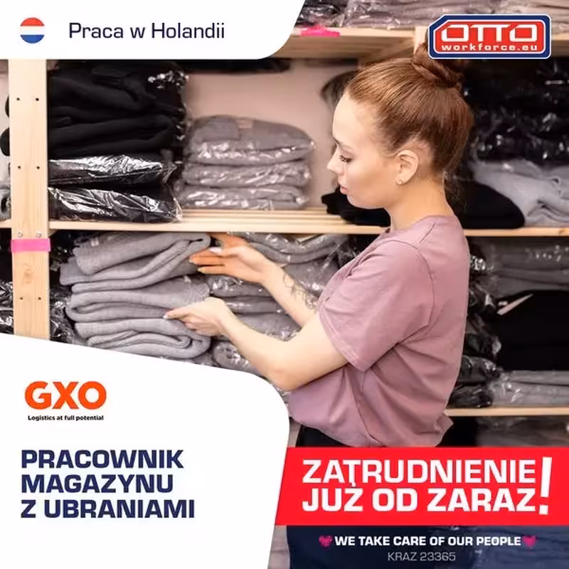 ORDER PICKER w magazynie GXO z markową odzieżą | język angielski NIE JEST WYMAGANY
