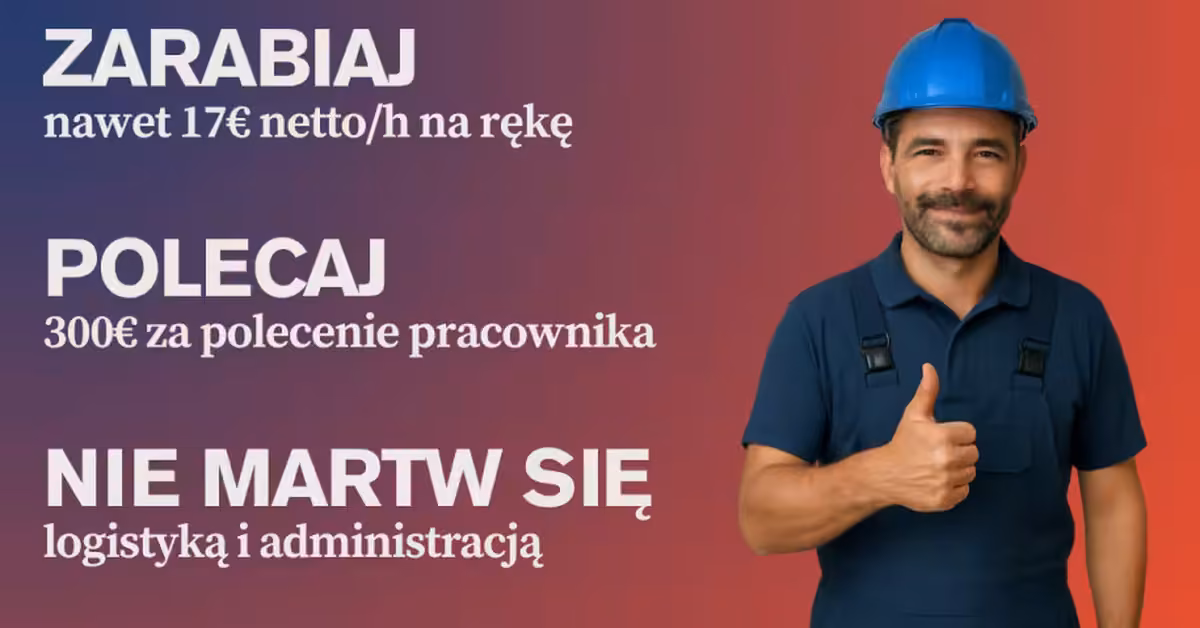 Hydraulik 14-17€ netto/h + darmowe auto i mieszkanie ( K/M)