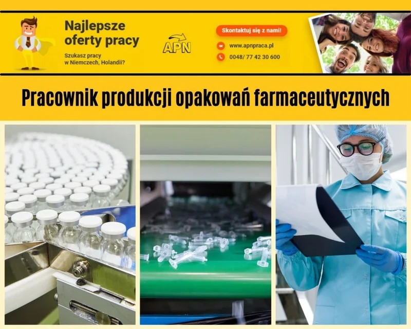 Pracownik produkcji opakowań farmaceutycznych w Bünde