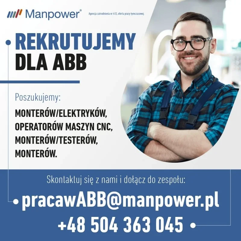 Operator Maszyn CNC - aplikuj i pracuj z Manpower w ABB!