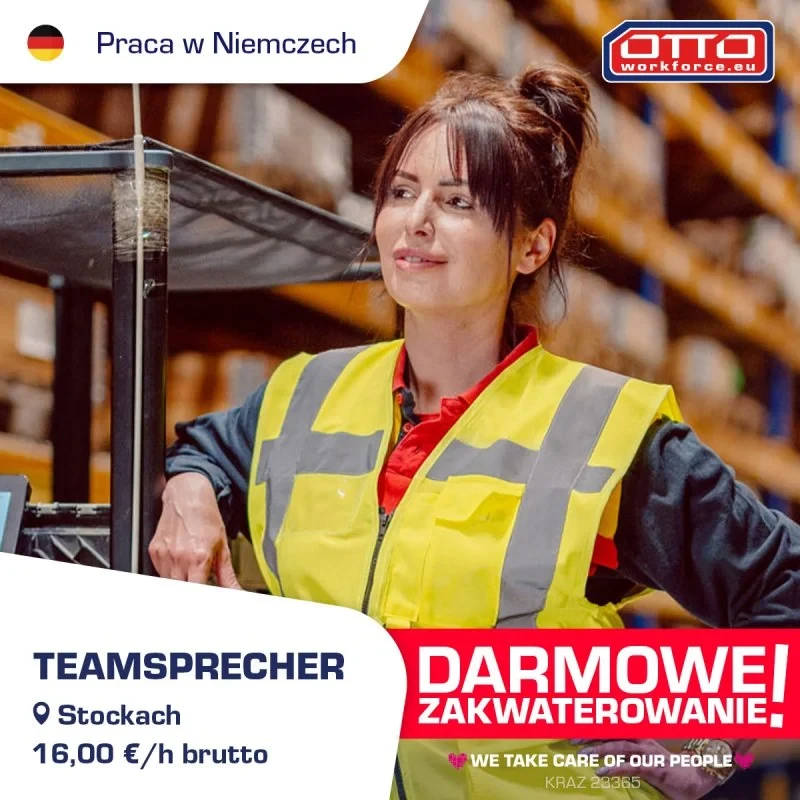 Teamsprecher -> 16 €/h + DARMOWE ZAKWATEROWANIE(Niemcy)!