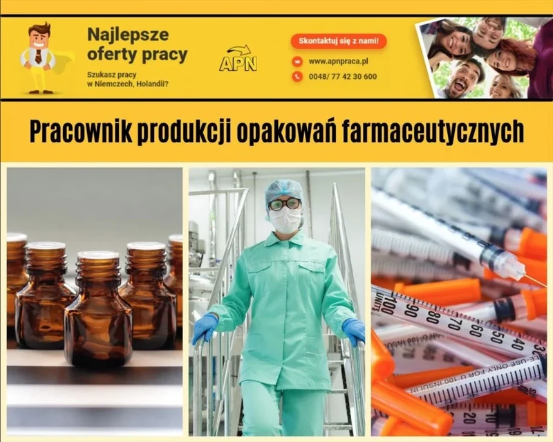 Pracownik produkcji opakowań farmaceutycznych w Pfreimd