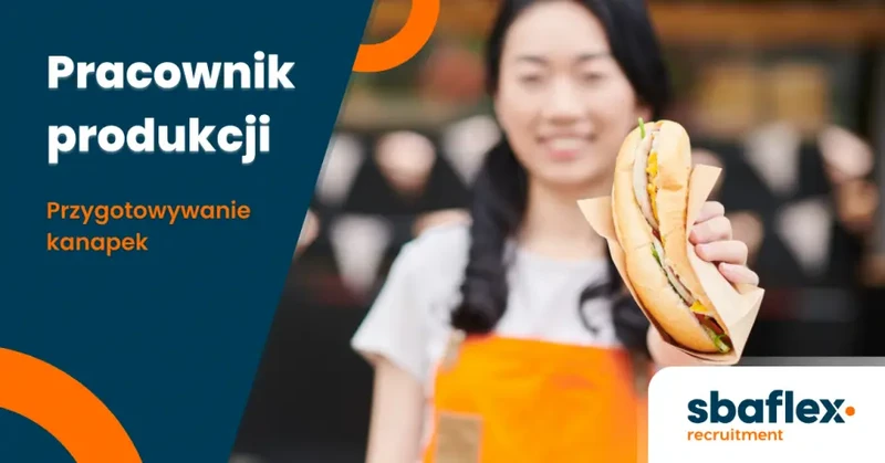 Pracownik produkcji przygotowywanie kanapek