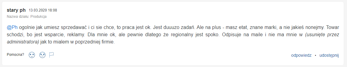 Opinia pracownika o firmie Prymat z GoWork.pl