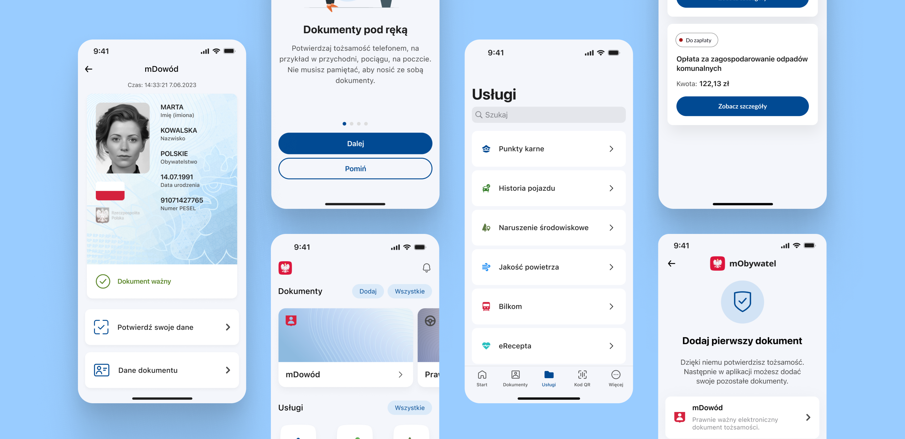 Projekt mObywatel 2.0 wygląd aplikacji
